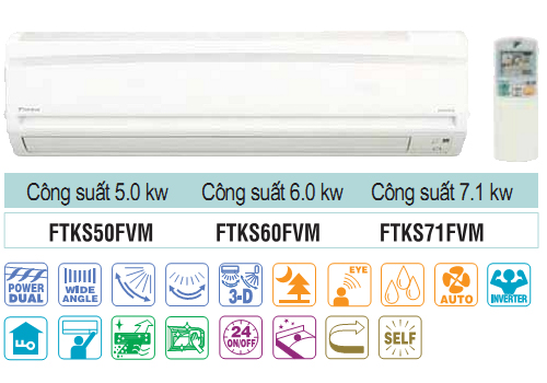Dàn lạnh điều hòa Multi Daikin treo tường 1 chiều 18.000BTU FTKS50FVM